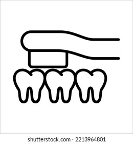 Logo-Design-Vektorgrafik-Vorlagenbild-Zeichen für Tooth-Pinselstriche und Symbol-Pixel perfekt