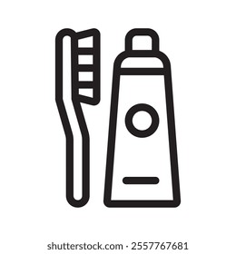 tooth brush icon Outline vector for web ui