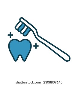 Tooth brush icon vector on trendy design