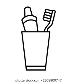 Tooth brush icon vector on trendy design