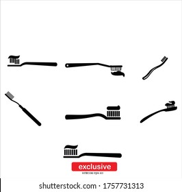 Tooth Brush Icon.Flat design style vector illustration for graphic and web design.