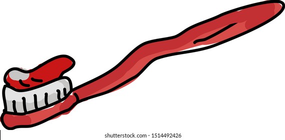 Pincel dental, ilustración, vector sobre fondo blanco.