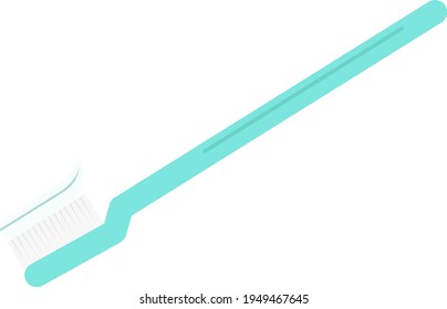 Pincel dental, ilustración, vector sobre fondo blanco.