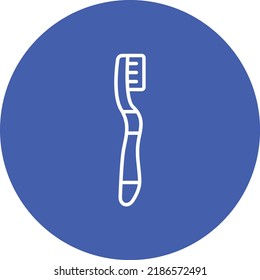 Imagen vectorial del icono de círculo de la línea de pincel dental. También se puede usar para aplicaciones web, aplicaciones móviles y medios impresos.