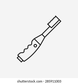 tooth brush line icon