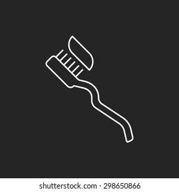 tooth brush line icon
