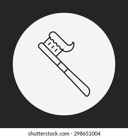 tooth brush line icon