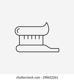 tooth brush line icon