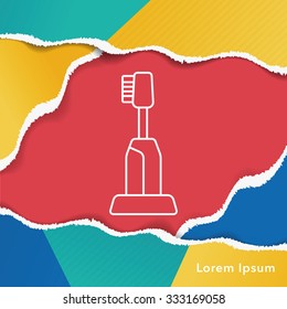 tooth brush line icon
