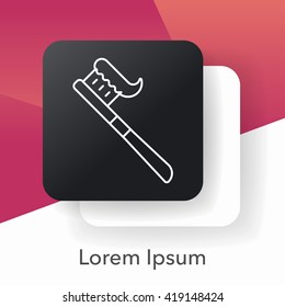 tooth brush line icon