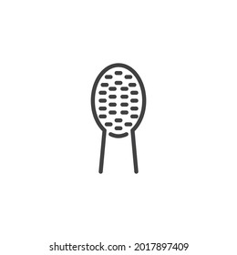 Tooth brush line icon. linear style sign for mobile concept and web design. Dental toothbrush outline vector icon. Symbol, logo illustration. Vector graphics
