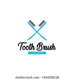 Tooth Brush Logo Design Vector
