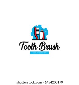 Tooth Brush Logo Design Vector
