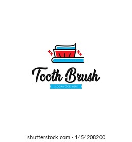 Tooth Brush Logo Design Vector