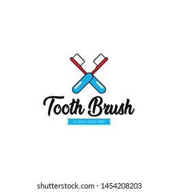 Tooth Brush Logo Design Vector
