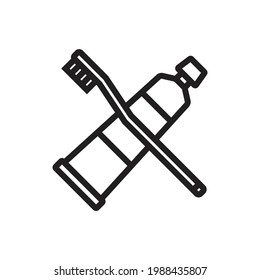 Tooth Brush Outline Icon Vektorgrafik