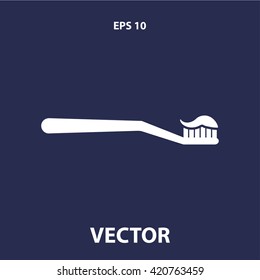 tooth brush with tooth paste icon