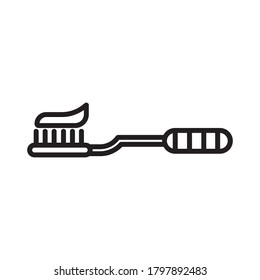 Zahnbürste und Paste Symbol schwarz