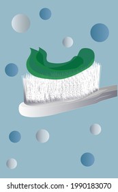tooth brush and paste. illustration vector for website banner