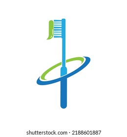 Icono del logotipo de pegado de pincel dental ilustración vectorial