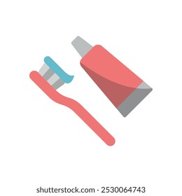 Tooth brush paste set unit icon vector basic design simple and modern concept graphic