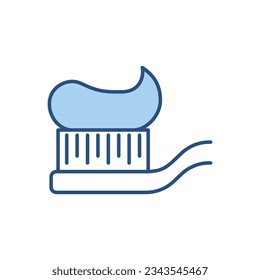 Tooth Brush Related Vector Icon. Tooth Brush Sign. Isolated on White Background