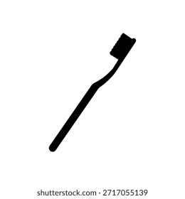 Diseño de ilustración plana de Vector de silueta de cepillo de dientes.