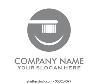 Tooth Brush Smile Logo Icon Vector