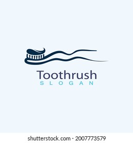 Tooth brush with toothpaste icon trendy silhouette modern style design. Vector