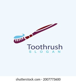 Tooth brush with toothpaste icon trendy silhouette modern style design. Vector