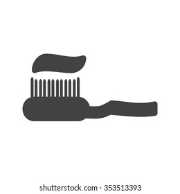 Tooth, brush, toothpaste icon vector image. Can also be used for healthcare and science. Suitable for use on web apps, mobile apps and print media.