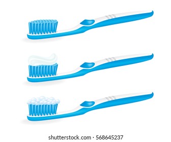 Tooth brush vector drawings
