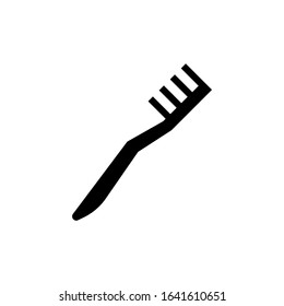 Tooth brush vector icon in black flat shape design isolated on white background