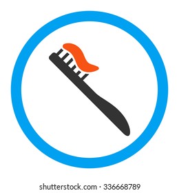 Tooth Brush vector icon. Style is flat rounded symbol, bright colors, rounded angles, white background.