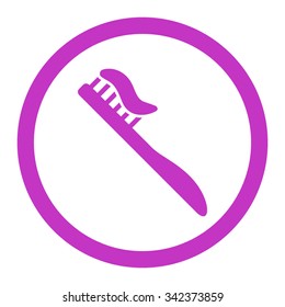 Tooth Brush vector icon. Style is flat rounded symbol, violet color, rounded angles, white background.