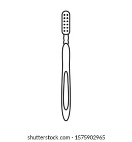 Tooth brush vector icon.Line vector icon isolated on white background tooth brush.