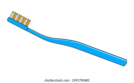 tooth brush vector illustration,
isolated on white background.top view