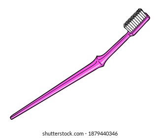 tooth brush vector illustration,isolated on white background,top view
