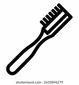 tooth brush vector line art icon 