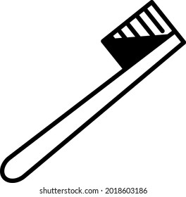 Tooth Brush Vector Line Icon Design
