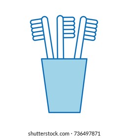 tooth brushes in glass clean bath dent design