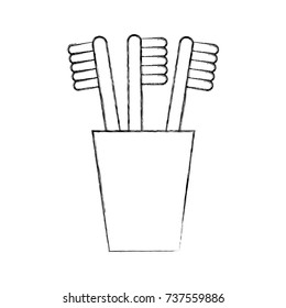 tooth brushes in glass clean bath dent design