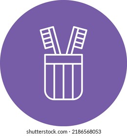 Tooth Brushes line circle icon vector image. Can also be used for web apps, mobile apps and print media.
