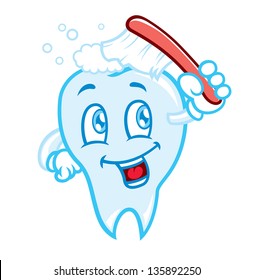 tooth brushing cartoon