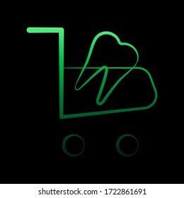 Diente, compra un icono nolan. Línea delgada simple, contorno vector de iconos dentistas para ui y ux, sitio web o aplicación móvil