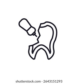 tooth canal cleaning icon collection .design style with background