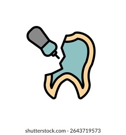 tooth canal cleaning icon collection .design style with background