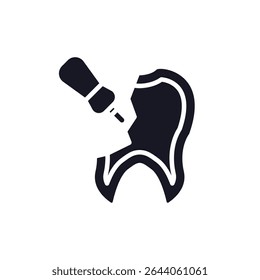 tooth canal cleaning icon collection .design style with background