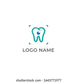 tooth capture dental logo design template full vector