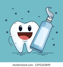 tooth care with dental toothpaste tool